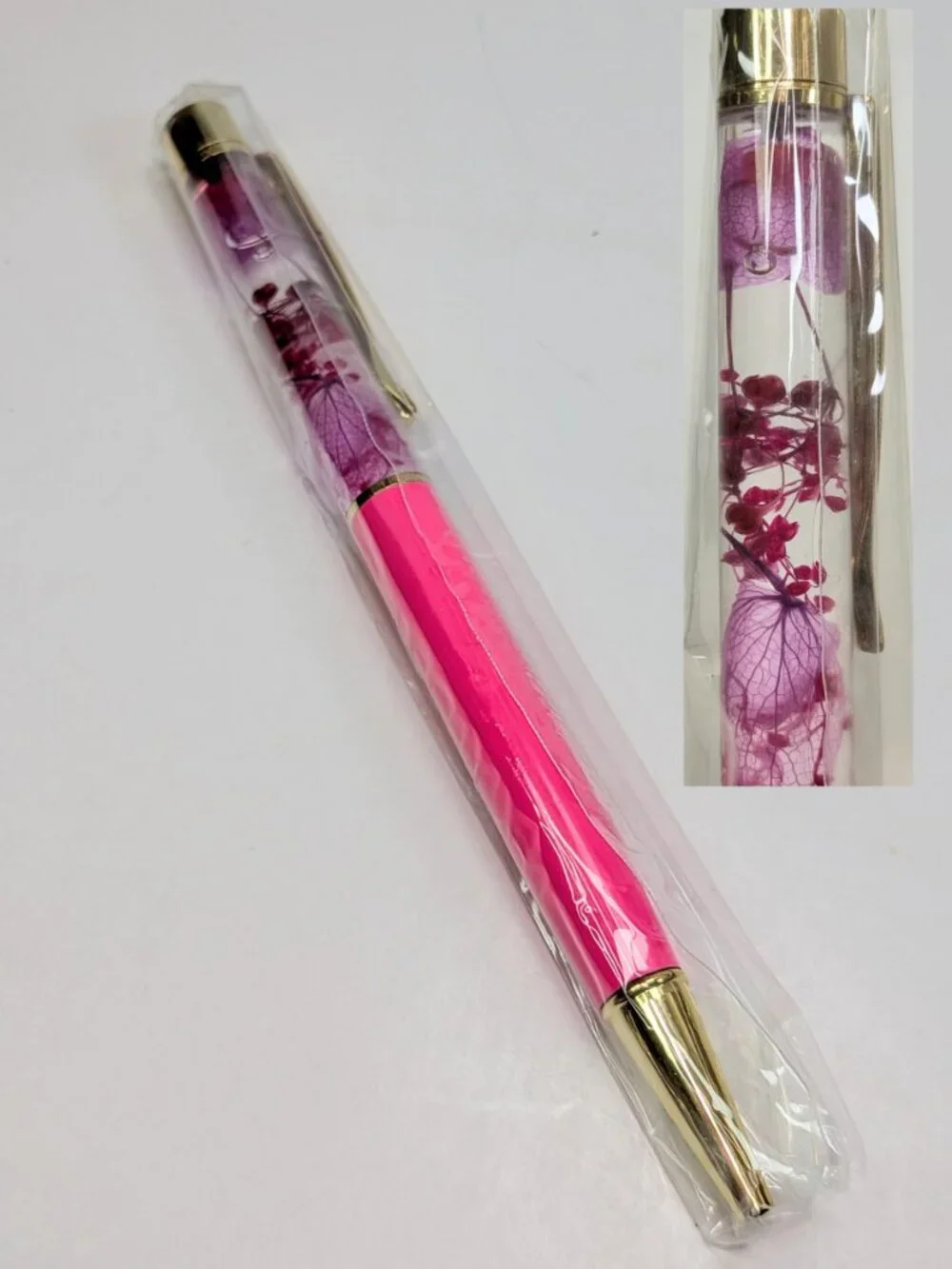 5pc Floating Floral Herbarium Pen Set Light Liquid Motion Cottagecore NEW